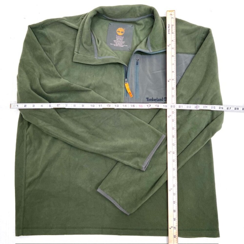 Vintage Timberland  Fleece Sweater Pull Over Zip 1/4  Olive XXL/TTG (31) - Picture 6 of 9